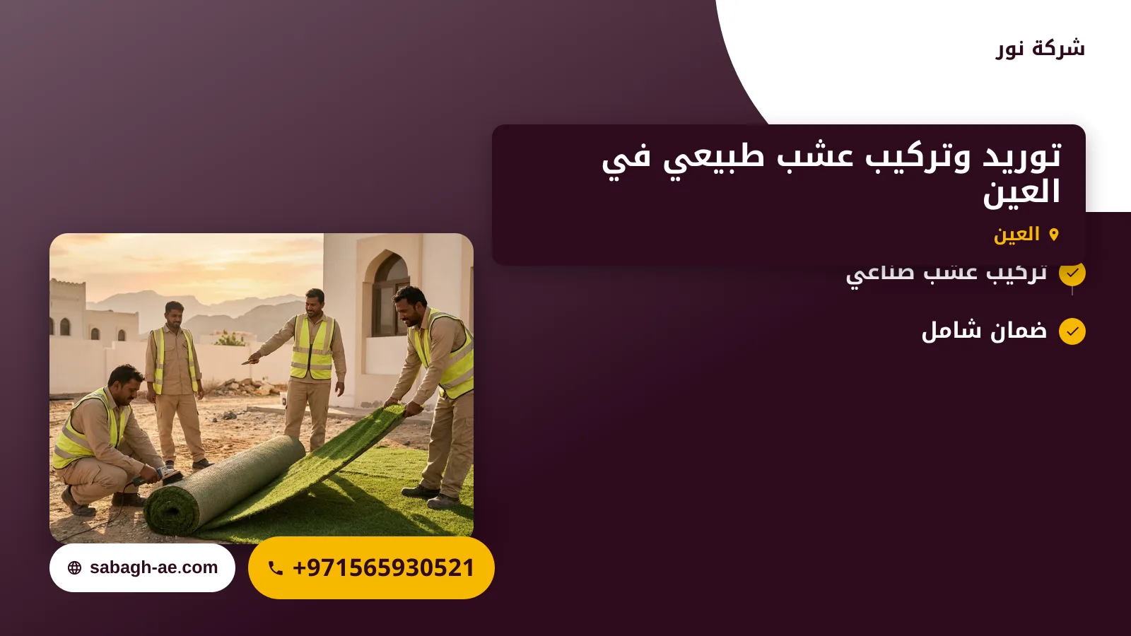 صورة توريد وتركيب عشب طبيعي في العين |0565930521